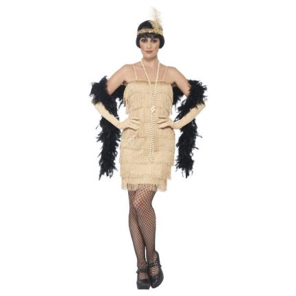 gold 1920s flapper girl costume