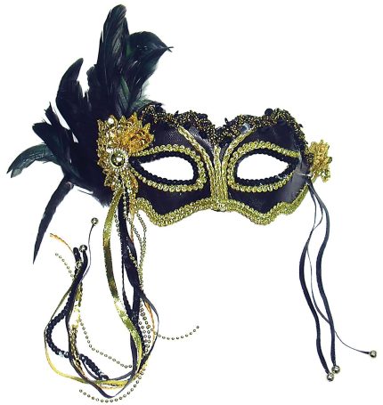 black and gold masquerade mask