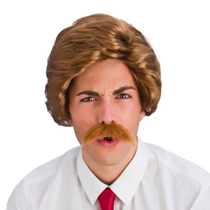 mens funny wig and moustache
