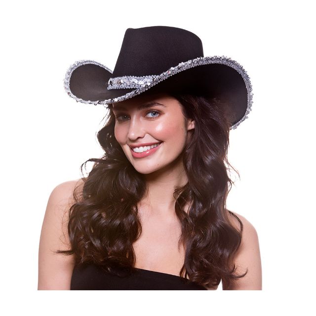 black diamante cowboy hat
