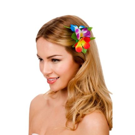 hawaiian flower hair clip -multicoloured