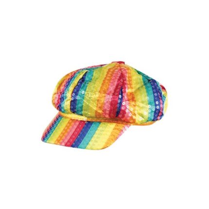 70s sequin rainbow cap