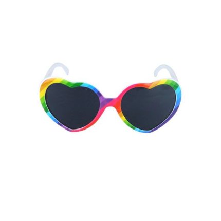 pride rainbow dark lens heart glasses