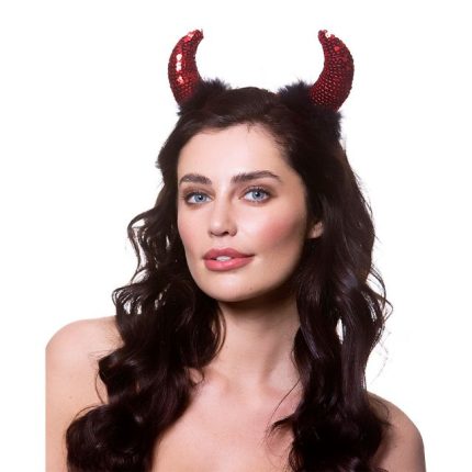 red sequin devil horns