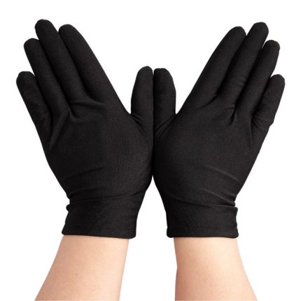ladie's short black gloves