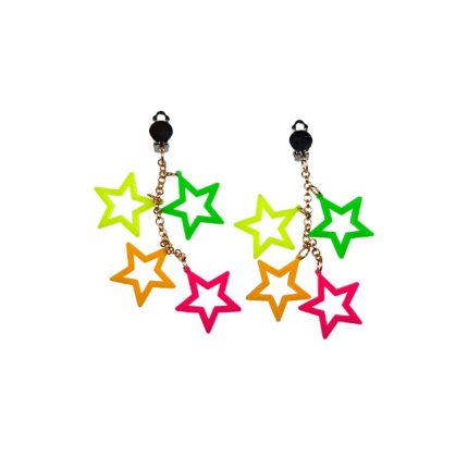 80s neon star earrings